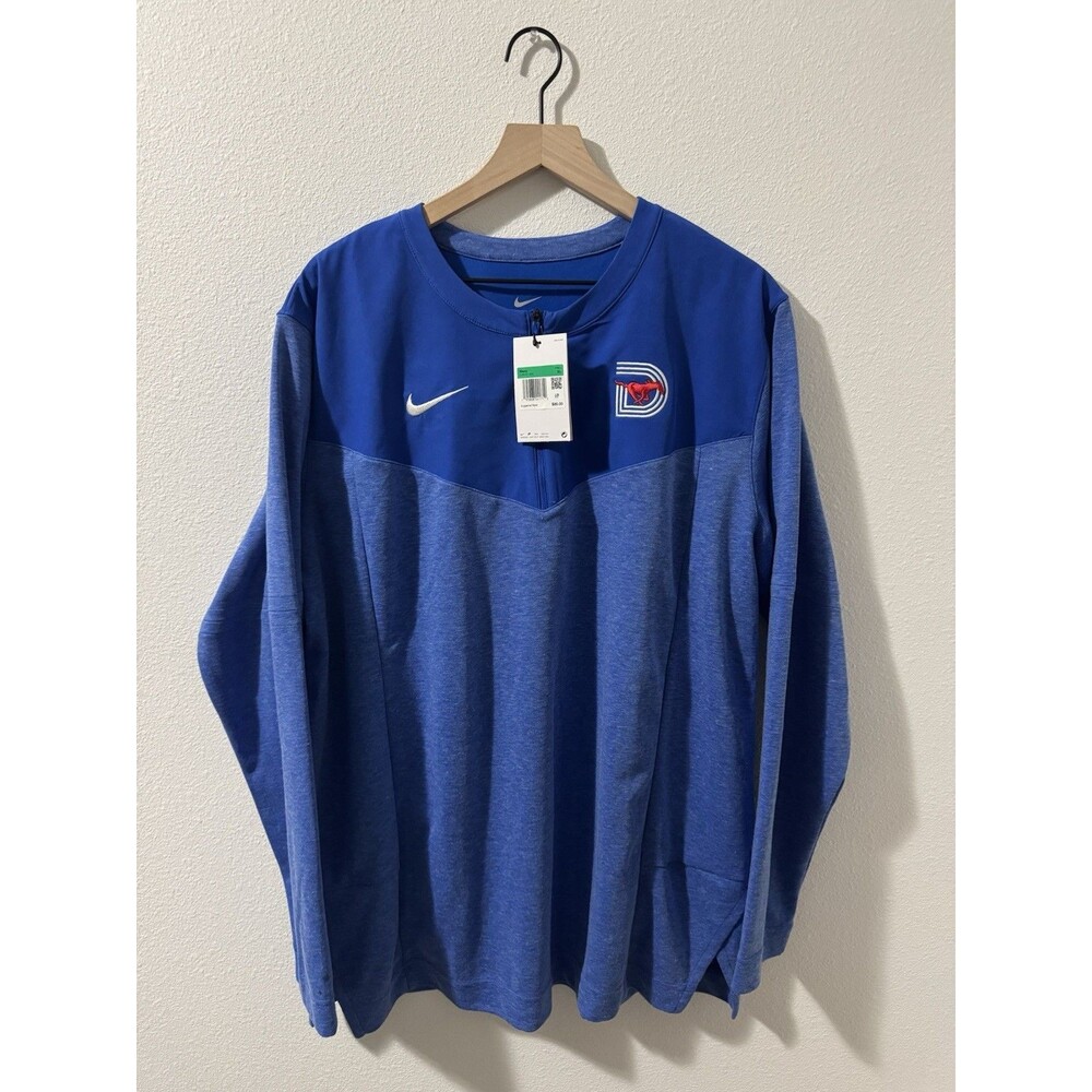 NWT Nike Quarter Zip SMU Mustangs College Jacket Two Tone Blue Mens XL NCAA 2021